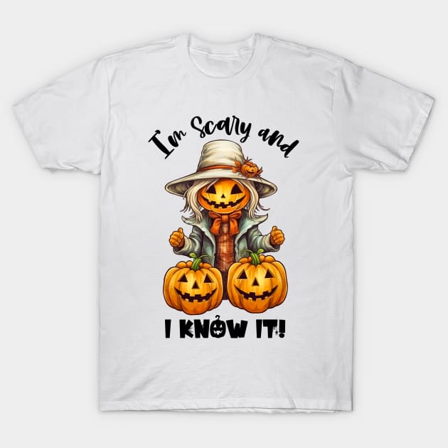 Funny Halloween Scarecrow T-Shirt by Designs by Ira